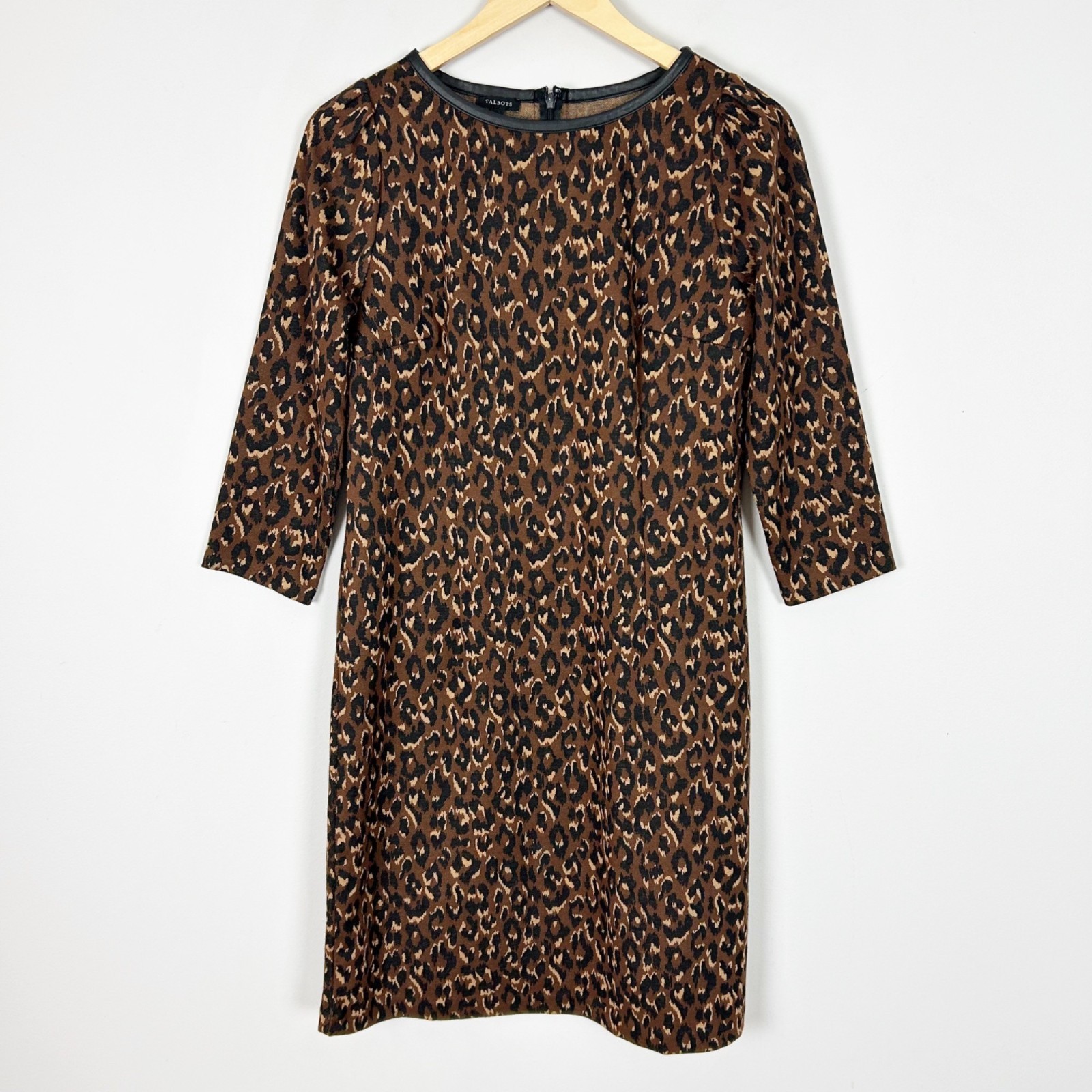 Talbots Animal Print Sweater Dress Shift Classic Size 4 Women’s