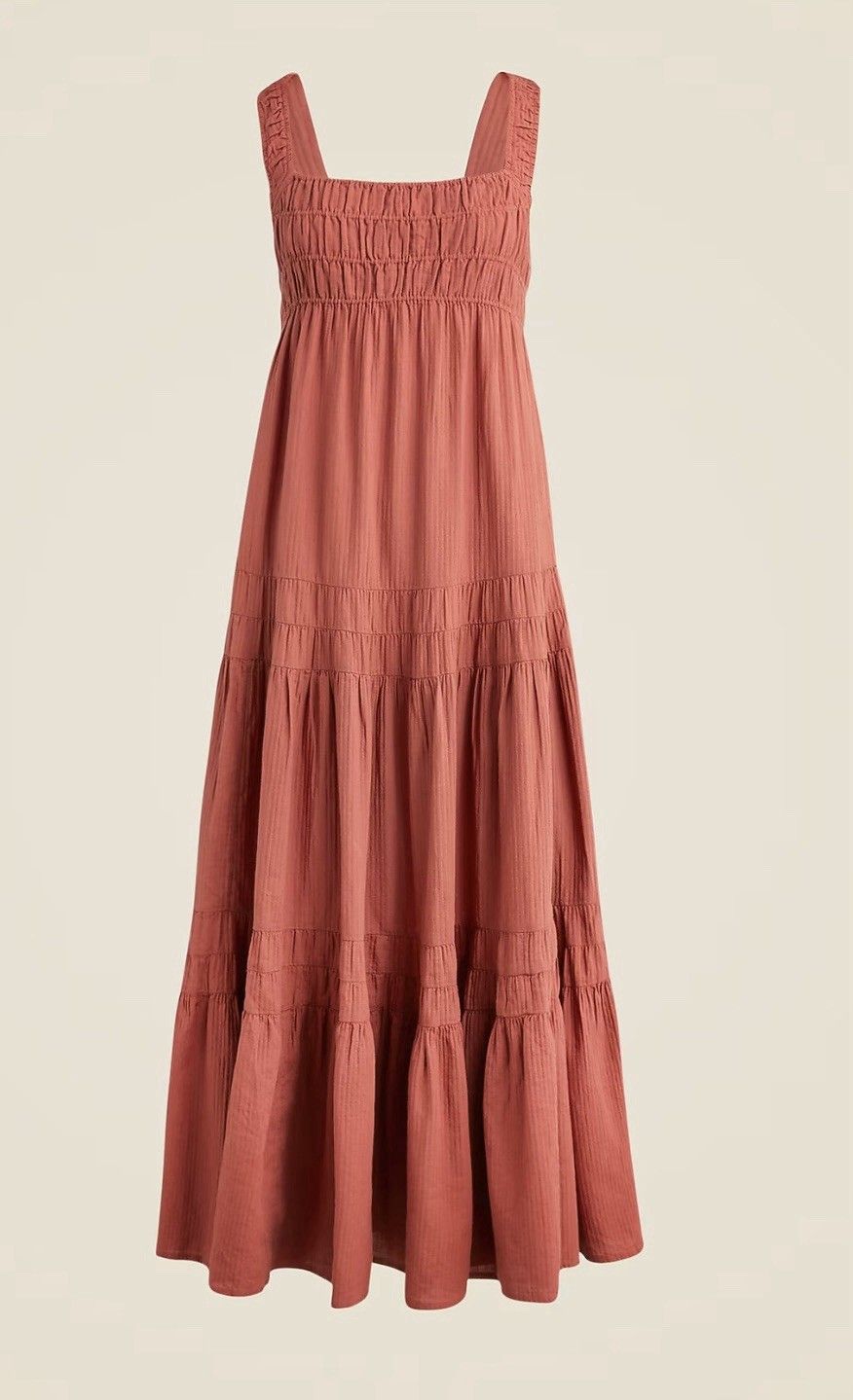 J.Crew Airy Gauze Tiered Maxi Dress Coverup in Salmon Size M