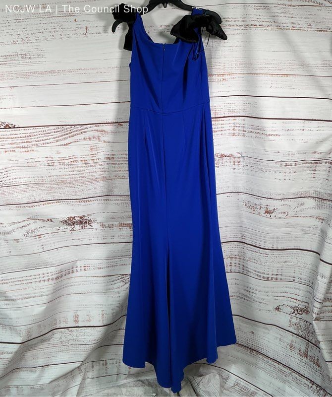 NWT Alberto Makali Royal Blue Maxi Dress with bows at shoulders Size 2