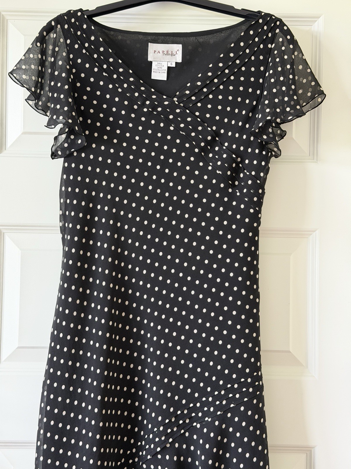 Papell Botique new without tags black color 100% silk dress Size US- 6