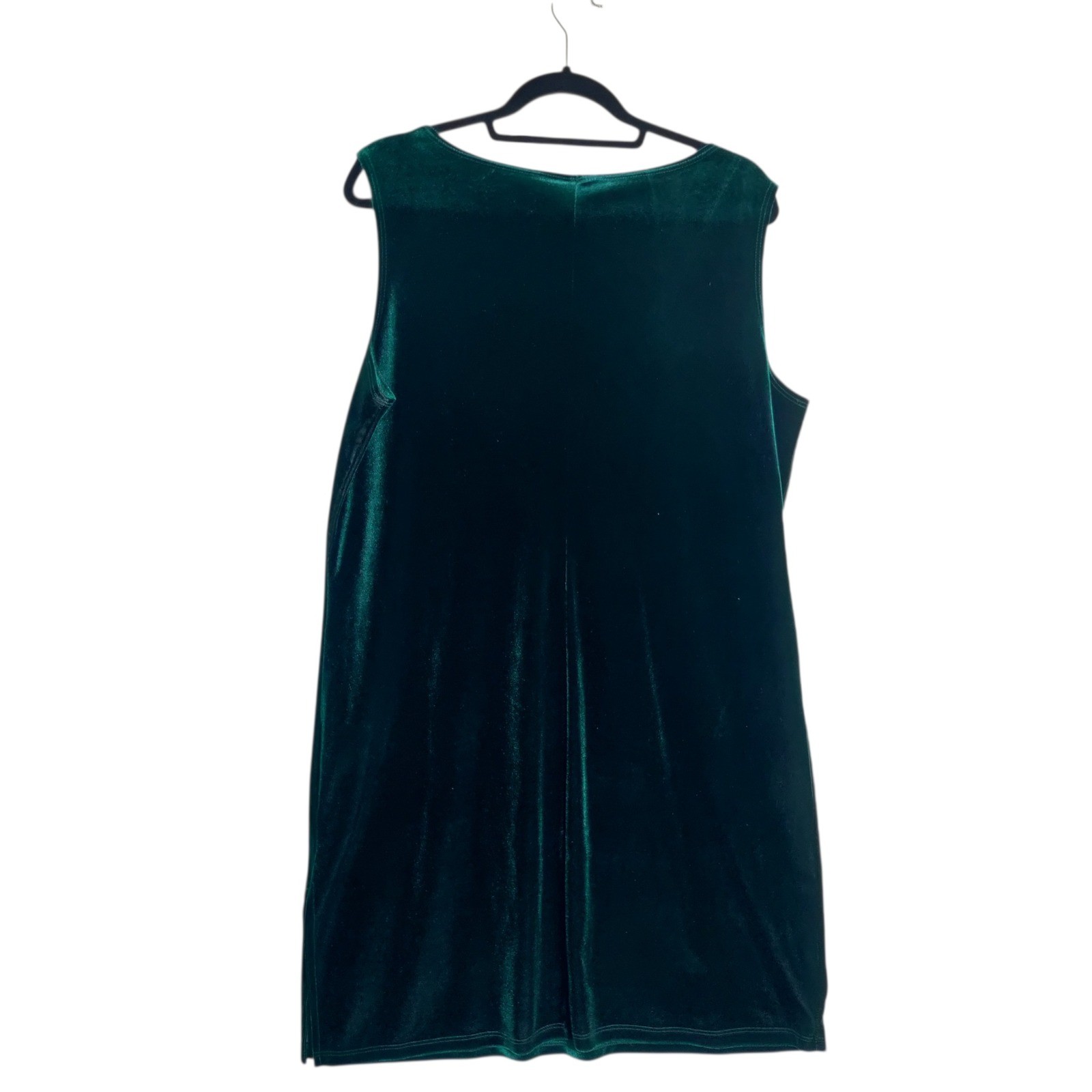 Impressions Millennium Edition Green Velvet Floral Butterfly Dress XL Vintage