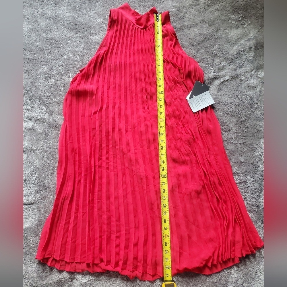 *NWT* Marina Trapeze Dress Red Pleated Chiffon Holiday Vacation boho – Medium