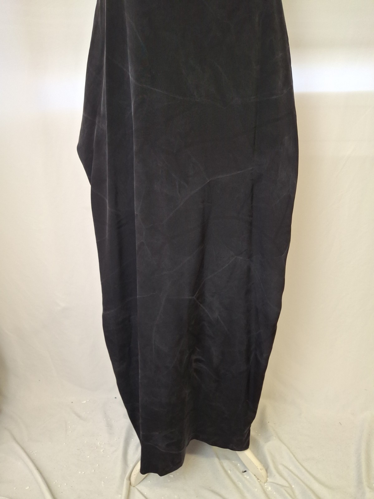 Nomad 100% SILK black lagenlook maxi dress loose voluminous silhouette UK12