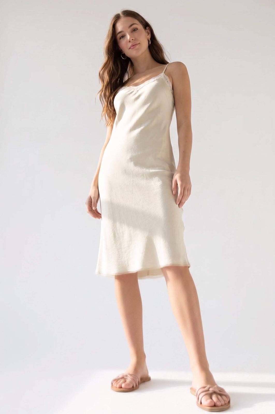 Johnny Was Ecru Midi Length Slip Dress R32900-2