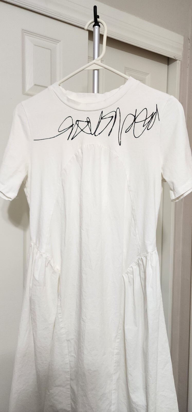 White Korean Midi Dress Size Small