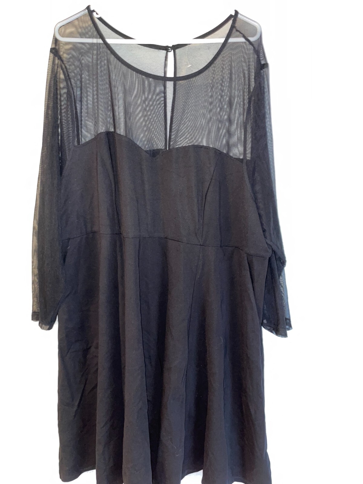 TORRID Dress Womens sz 30 Studio Luxe Ponte Mesh Illusion Black Nylon Spandex