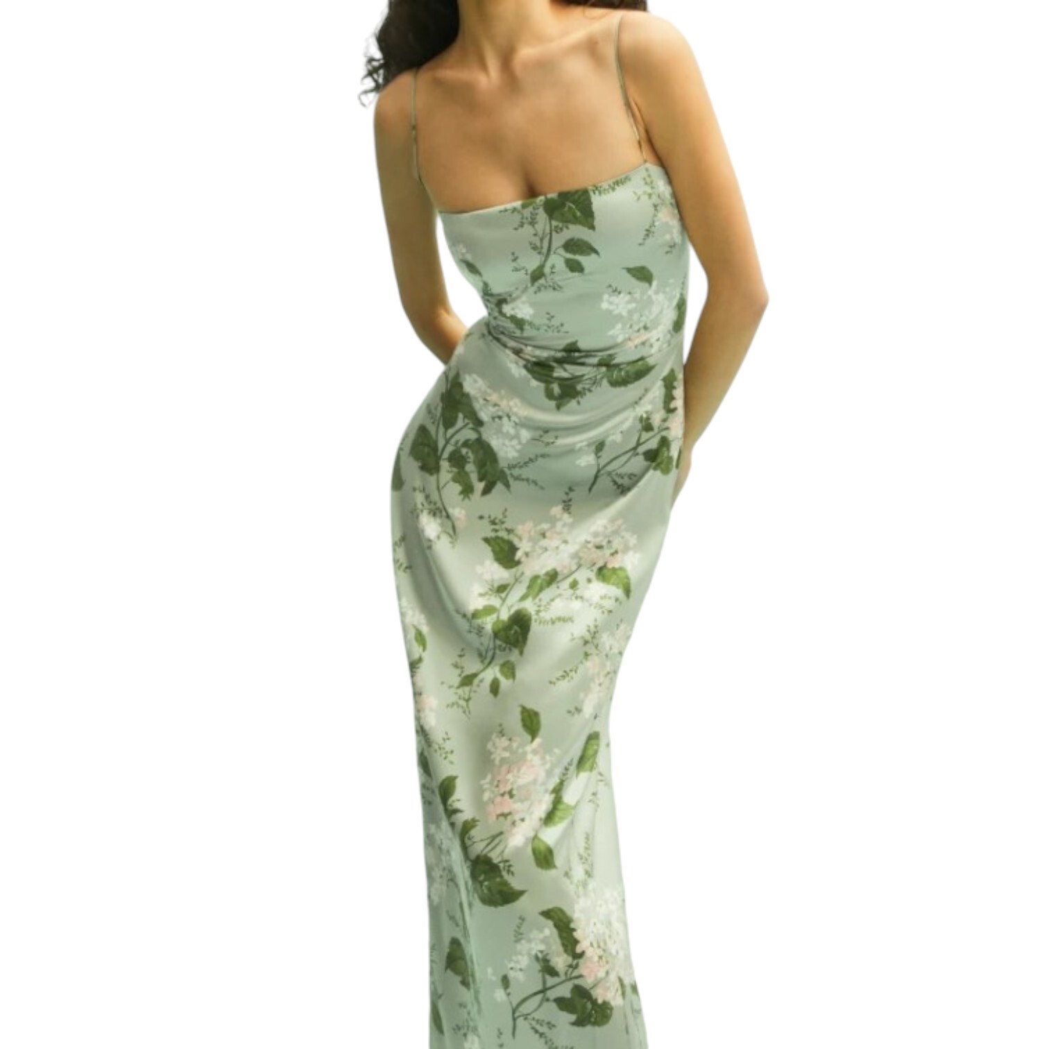 Reformation Frankie Silk Dress Tea Garden