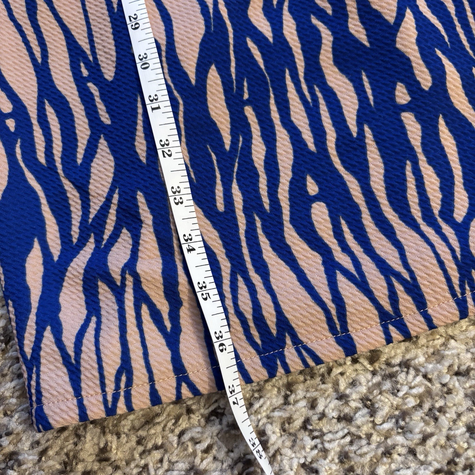 Amelia Women’s Dress Multi Color Pattern Toasted Almond Blue Size Small NEW
