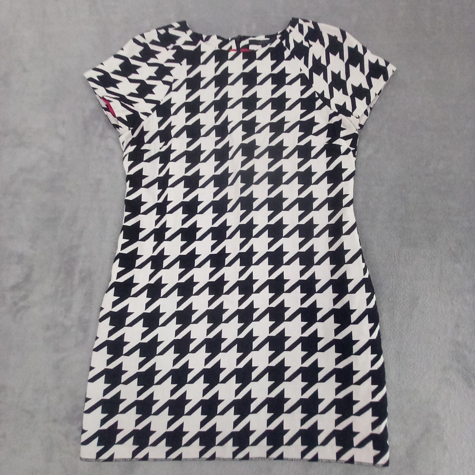 Coast Women Black White Houndstooth Shift Dress Premium Corporate UK 16