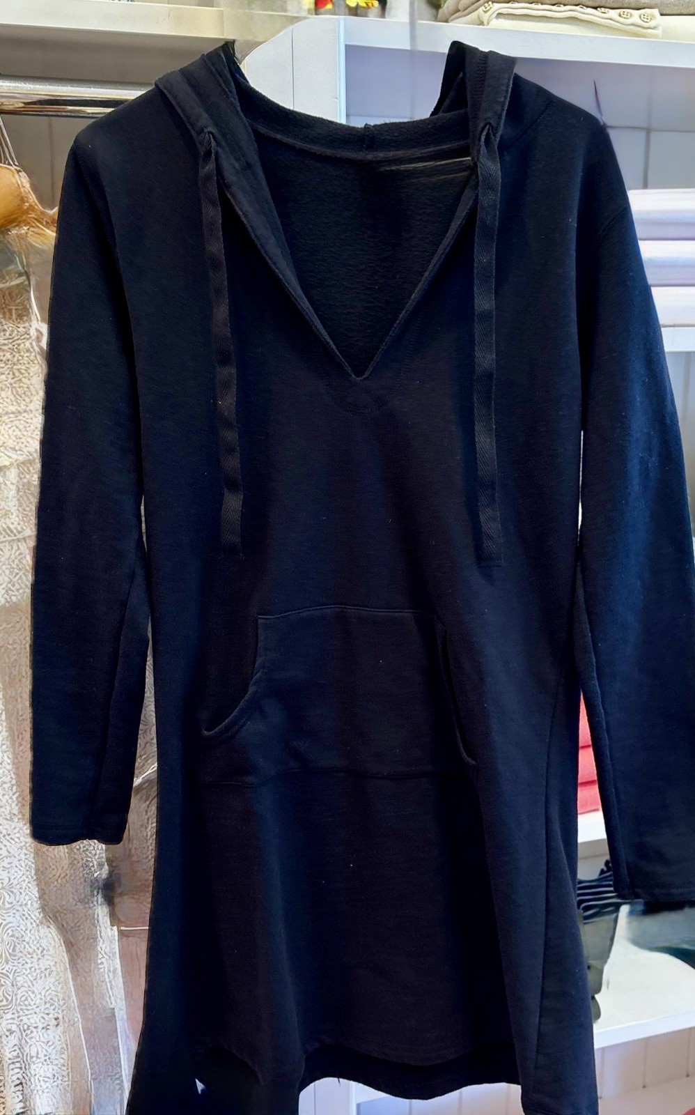 Black Long Sleeve Hoodie Dress Jr. SZ Large Boxercraft Girl
