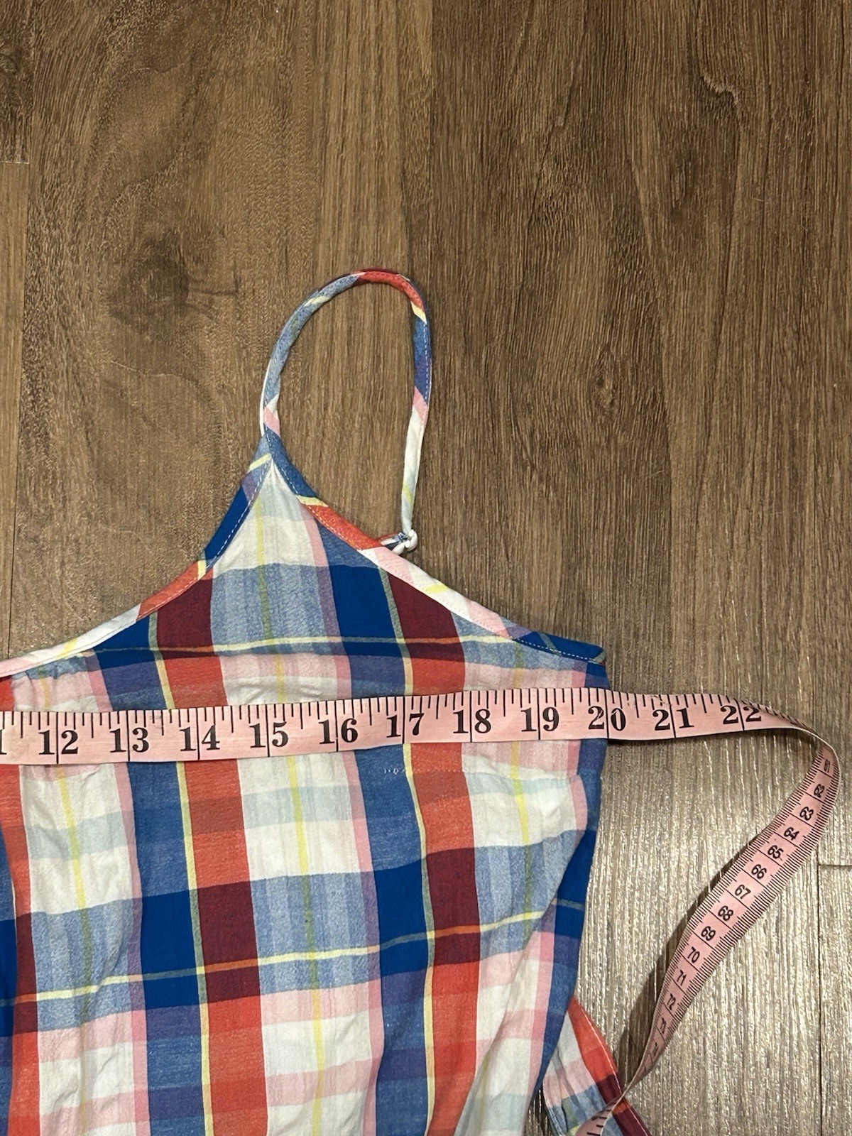 Peyton & Parker RWB Shirred Back 3 Tier Tie Belt Midi Sundress Size L