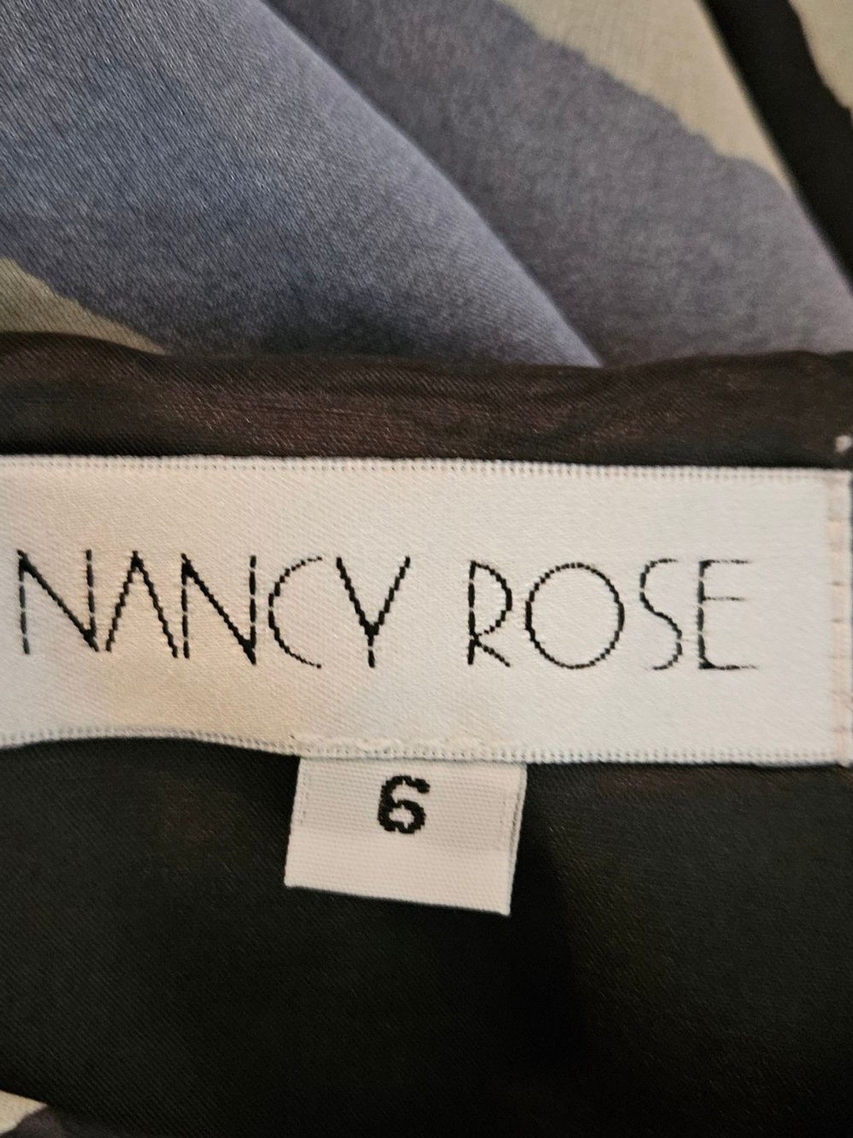 Nancy Rosé Strapless Black & Gray Silk Mix Abstract Dress