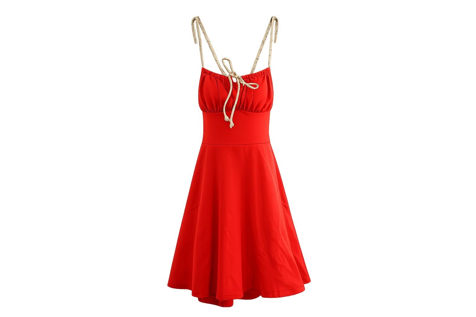 NWT Blogilates Tie Front Twirl Dress Sz XS Red Strappy Floral Skater Activewear