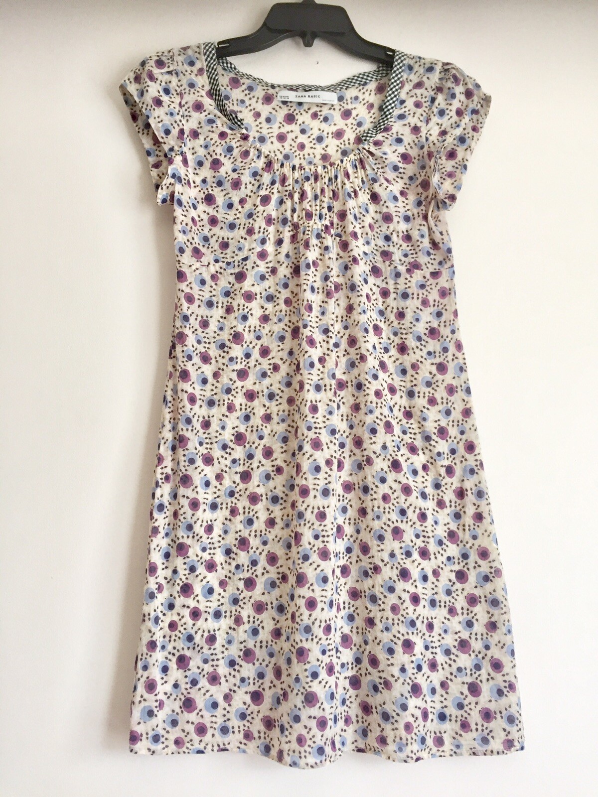 VTG Zara Sundress Beach Coverup 100%Cotton Lightweight Semi Sheer Size XS