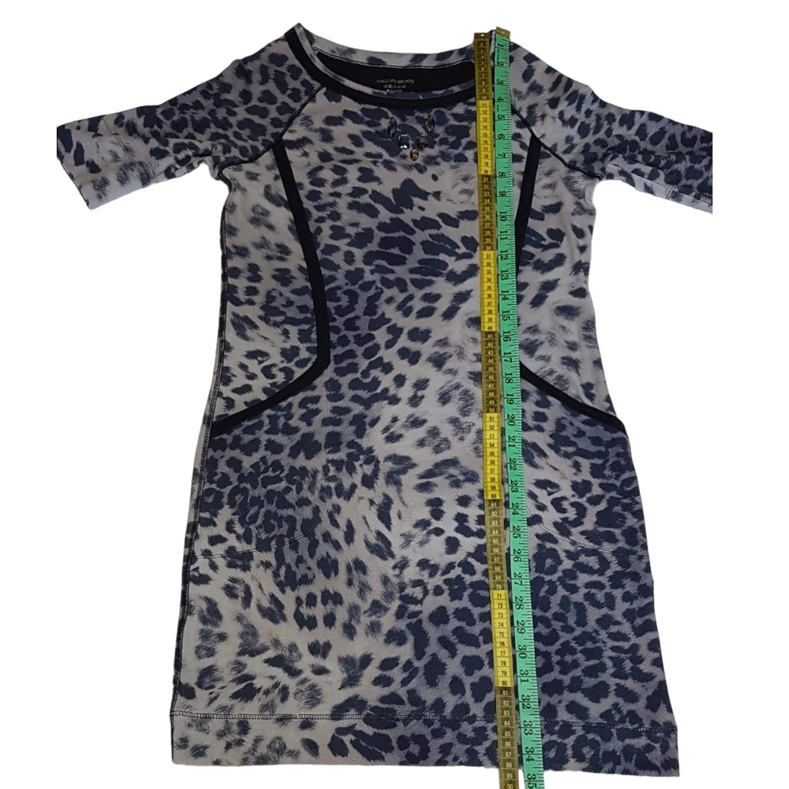 MARC CAIN Sports Leopard Animal Print Elegant Casual Cotton Stretch Dress Sz 6