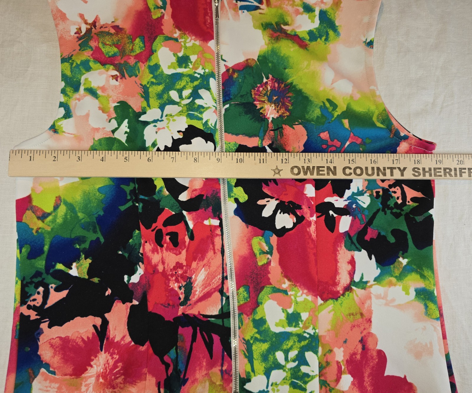 Worthington Womens L Vibrant Abstract Watercolor Floral Sheath Stretchy Dress