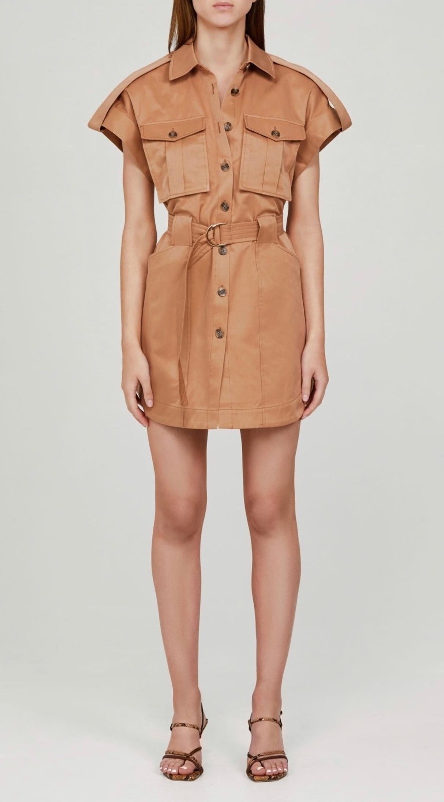 Acler Australia Delton Women’s Belted Cap Sleeve Shirt Dress size 4US/8AU NWT