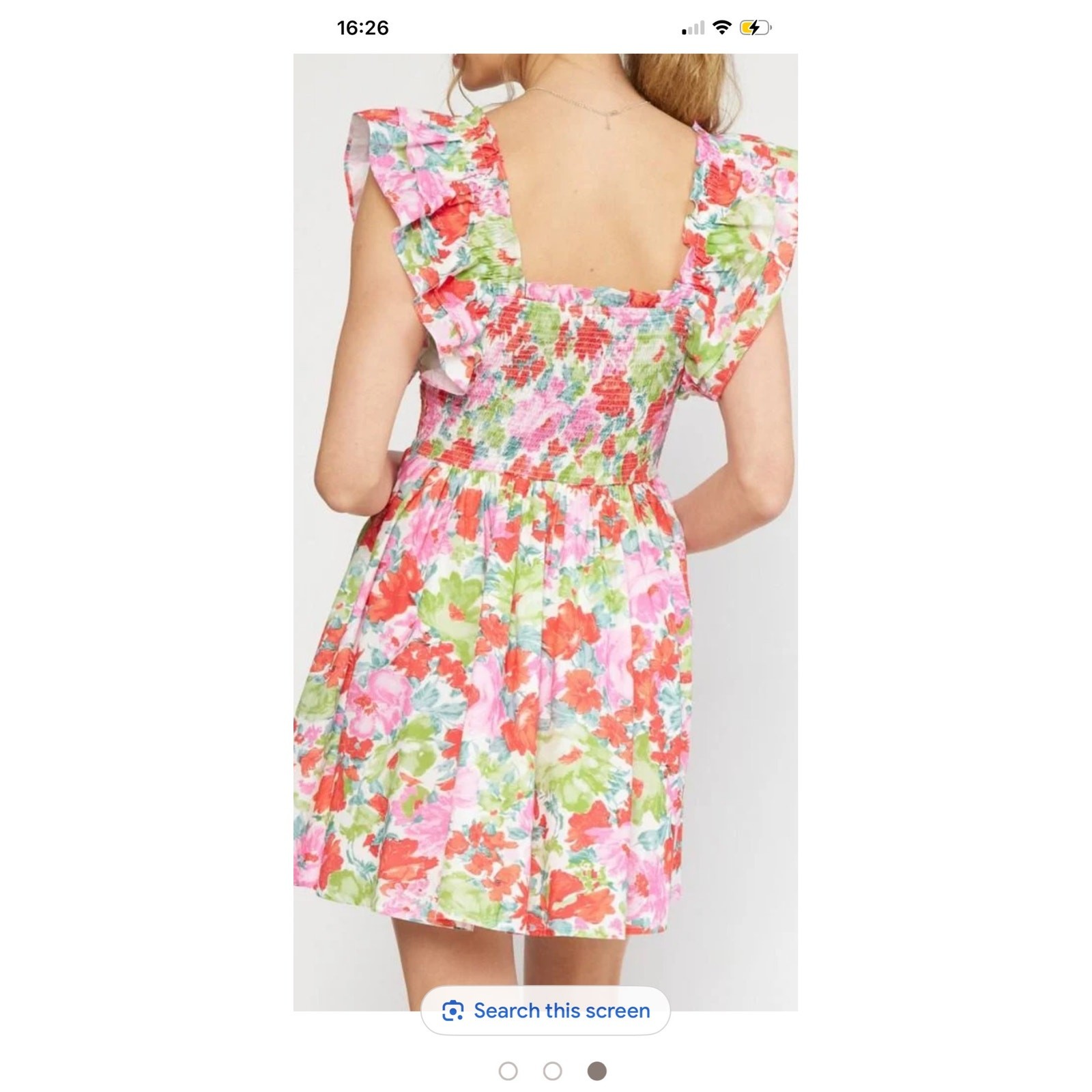 Entro Floral Smocked Mini Lined Dress w/ Pockets Size Small