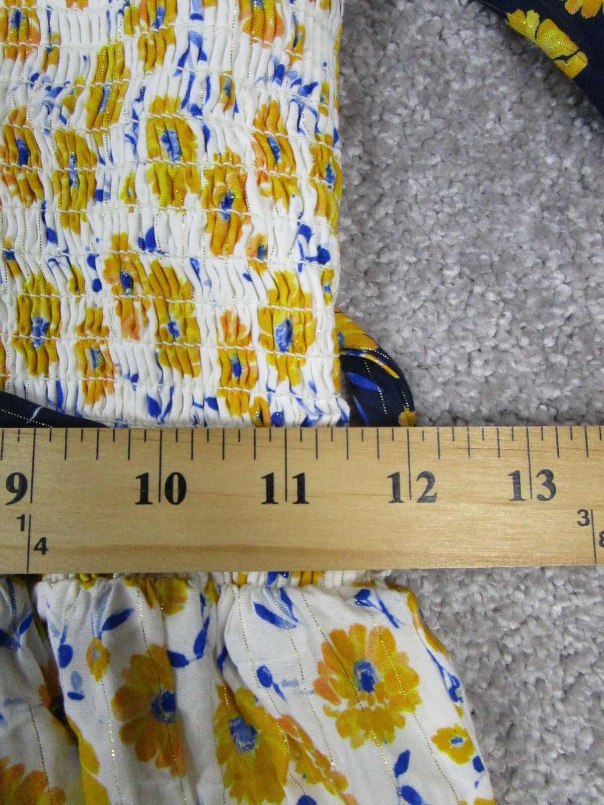 Shoshanna Dress Womens Large Yellow White Blue Floral Wrap Blouson Halter New