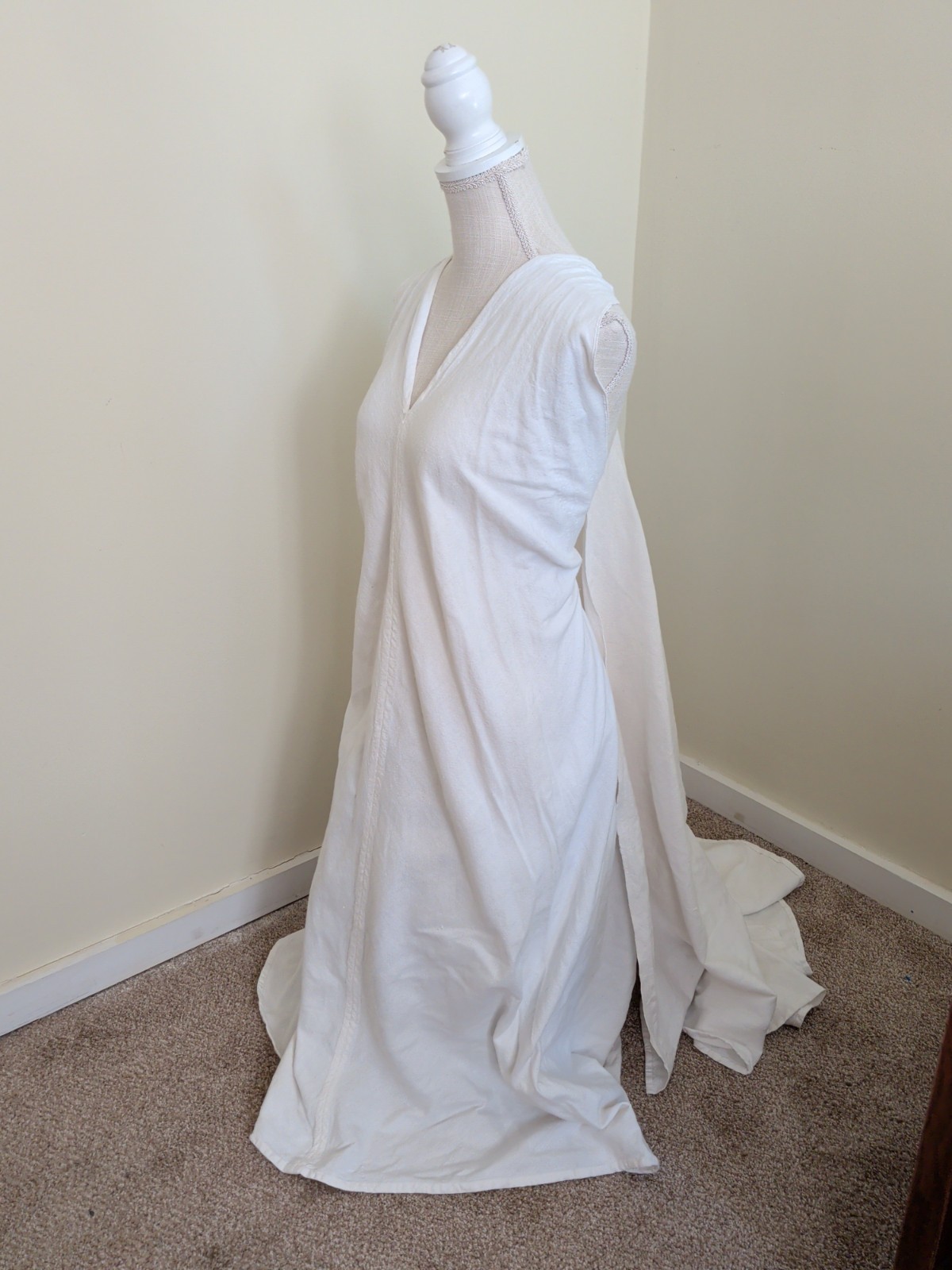 Vintage White Halter Grecian Goddess Style Dress XS Minimalist