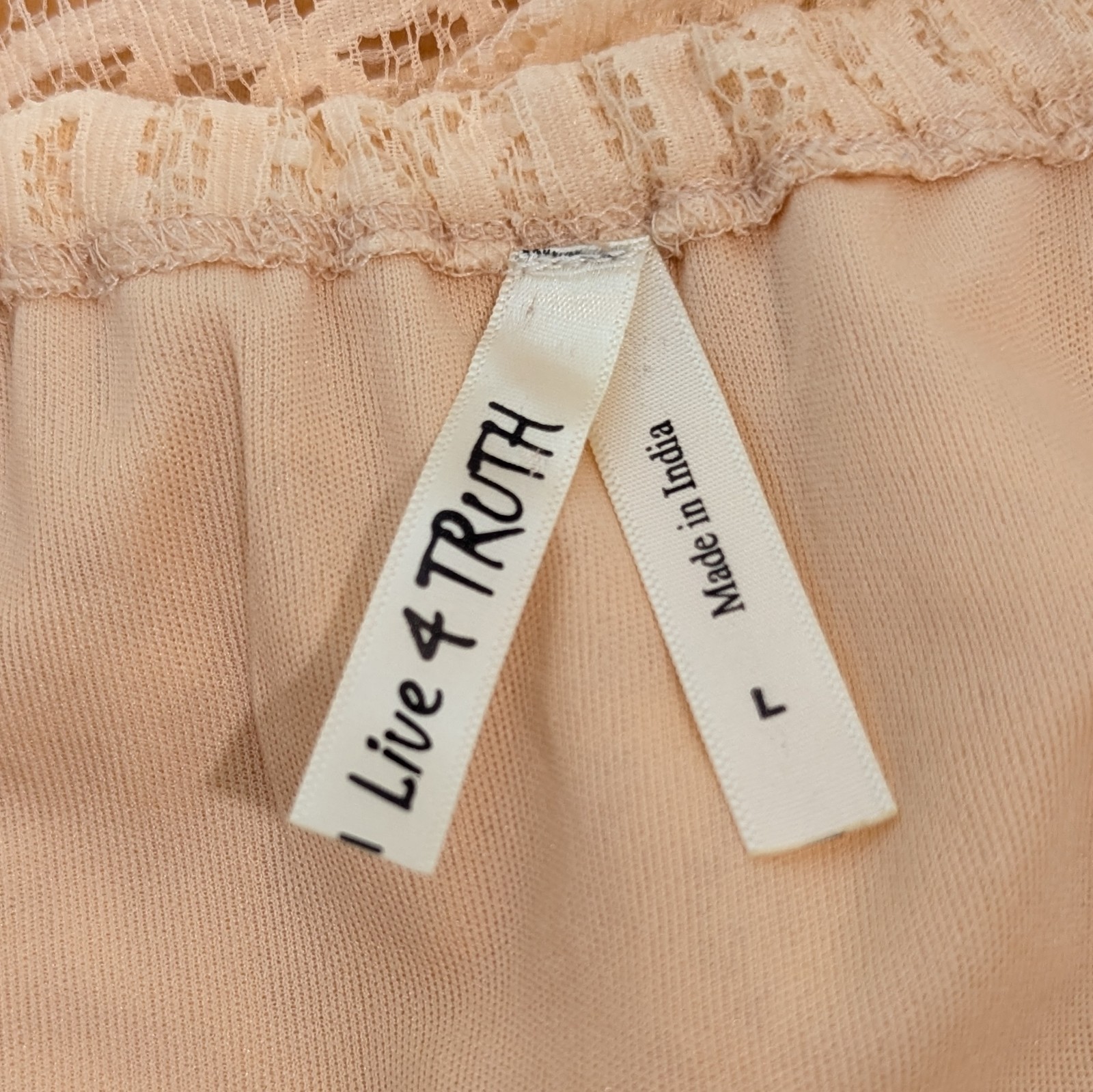 Live 4 Truth Lace Mini Dress Size Large Soft Peach A-line Bell Split Sleeve Boho