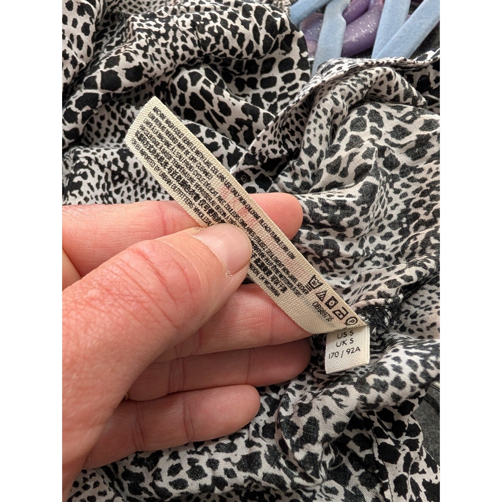 Intimately free people Snakeskin Print Mini Dress Black White Square Neck Small