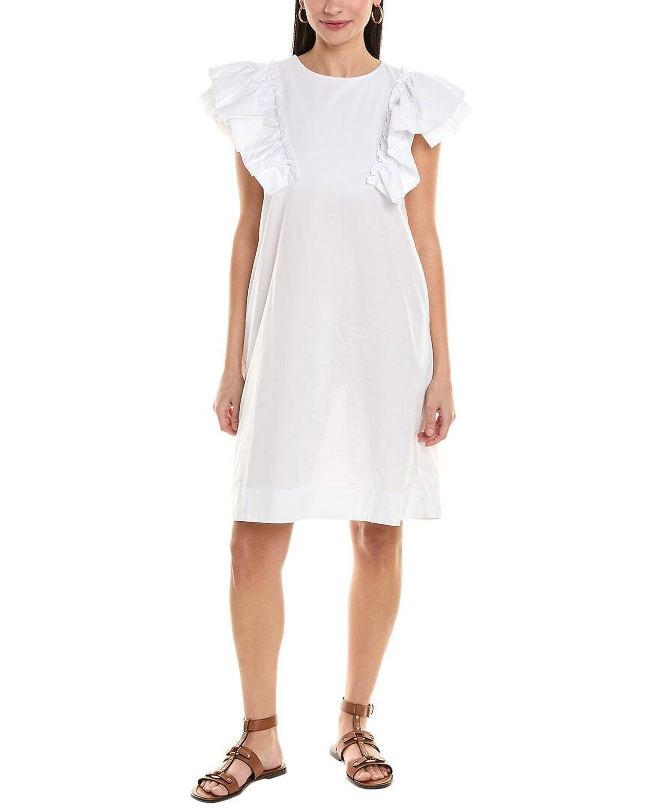 Alpha Studio Ruffle Sleeve Shift Dress Women’s