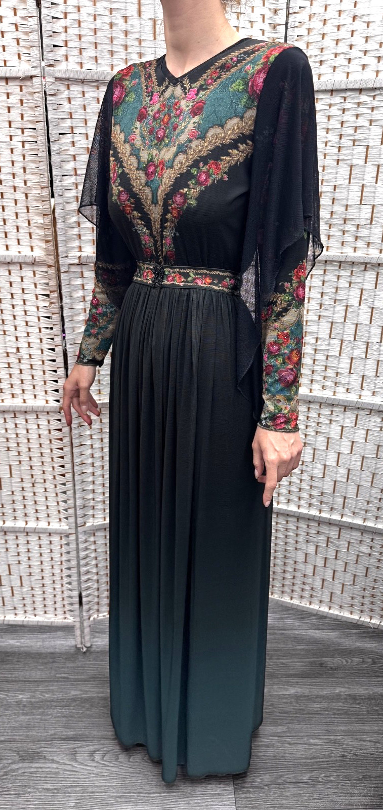 Negrin Elegant Full length Floral dress Size – S – NWT.