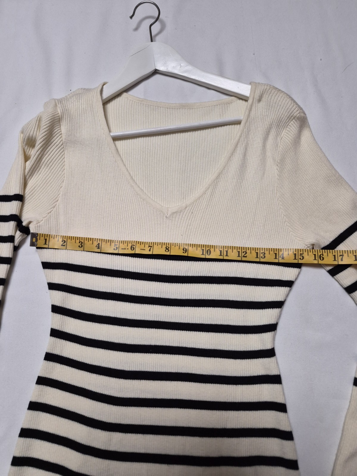 COMMENCE Knitted TURTLE NECK striped Cottagecore Fisherman Sweater Dress NWT XL