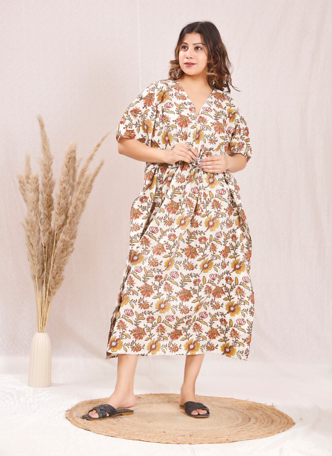 Handmade kaftan cotton plus size regular kaftan resort wear cotton loungewear