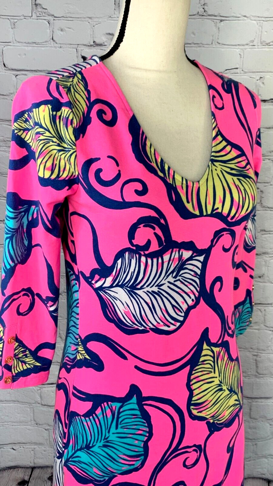 NEW Lilly Pulitzer Clarke Leaves in the Breeze Tropical Terry Cotton Dress Small