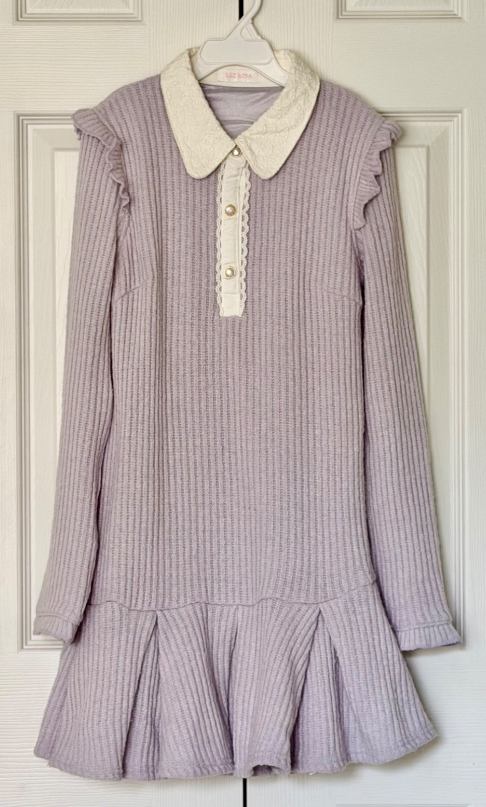 Liz Lisa Sweater Dress Ruffles Embroidered Collar Pearl Buttons J-Fashion One SZ