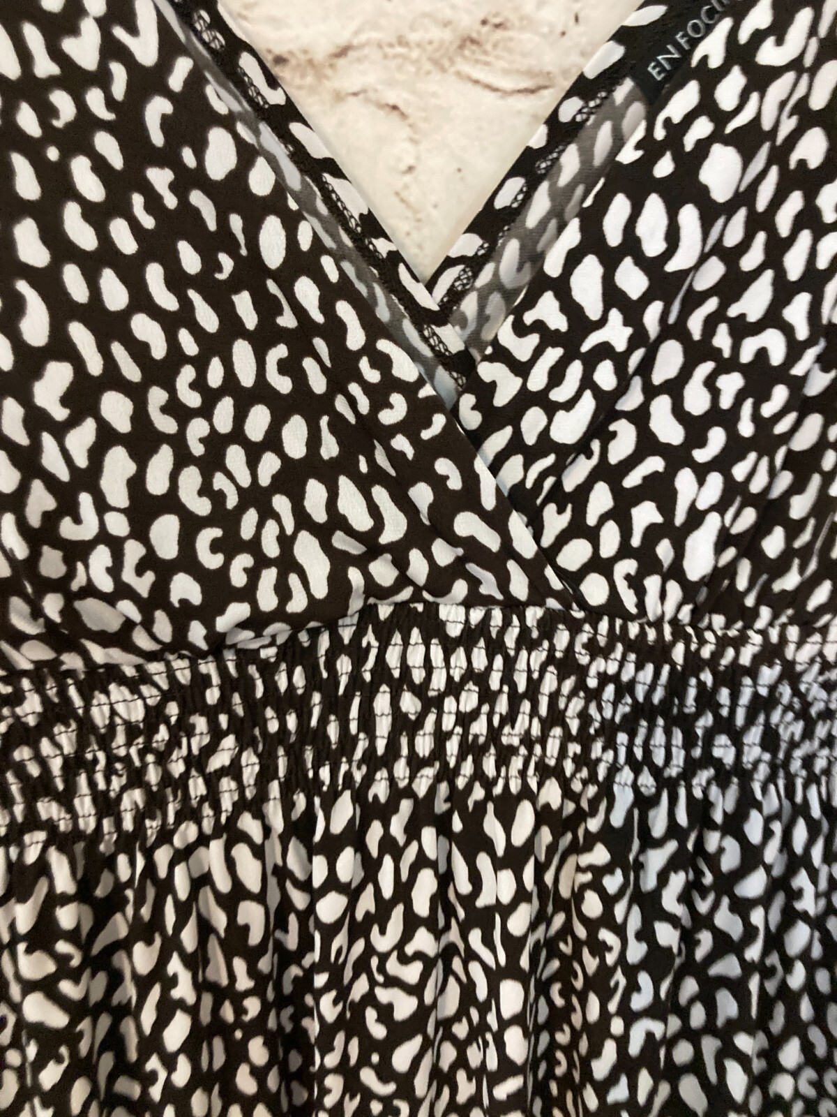 Enfocus Studio Dress Women 8 Chocolate Brown Animal Print Padded Stretch Cheetah