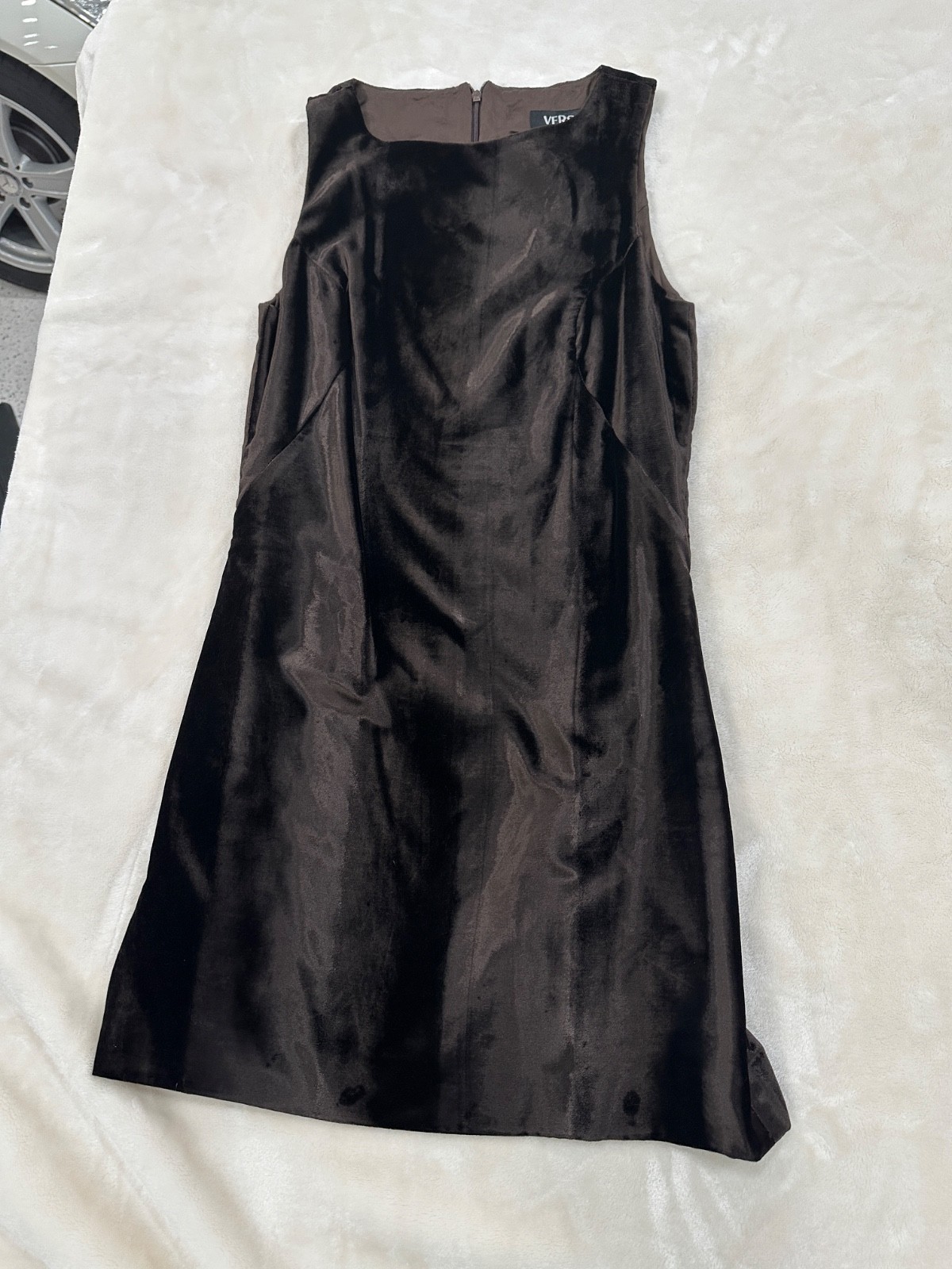 Vintage Versace Jeans Couture Dark Chocolate Brown Velor Dress