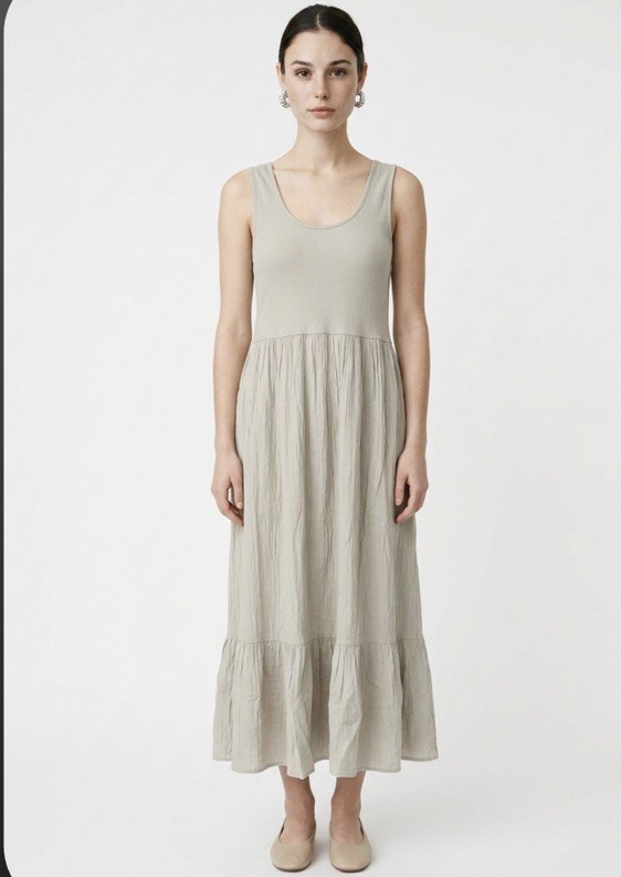 Eileen Fisher Plus 2X light green Organic Cotton gauze dress new with tags
