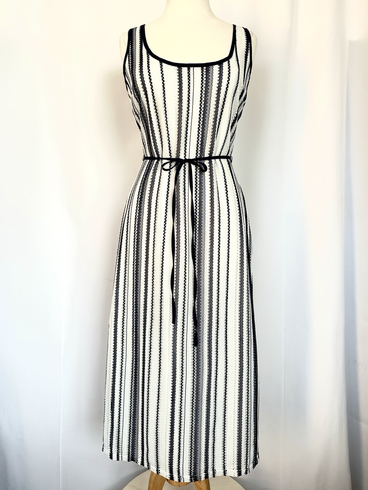 SAM EDELMAN CROCHET STRIPE MIDI COASTAL NAUTICAL PARTY DRESS NEW SzM