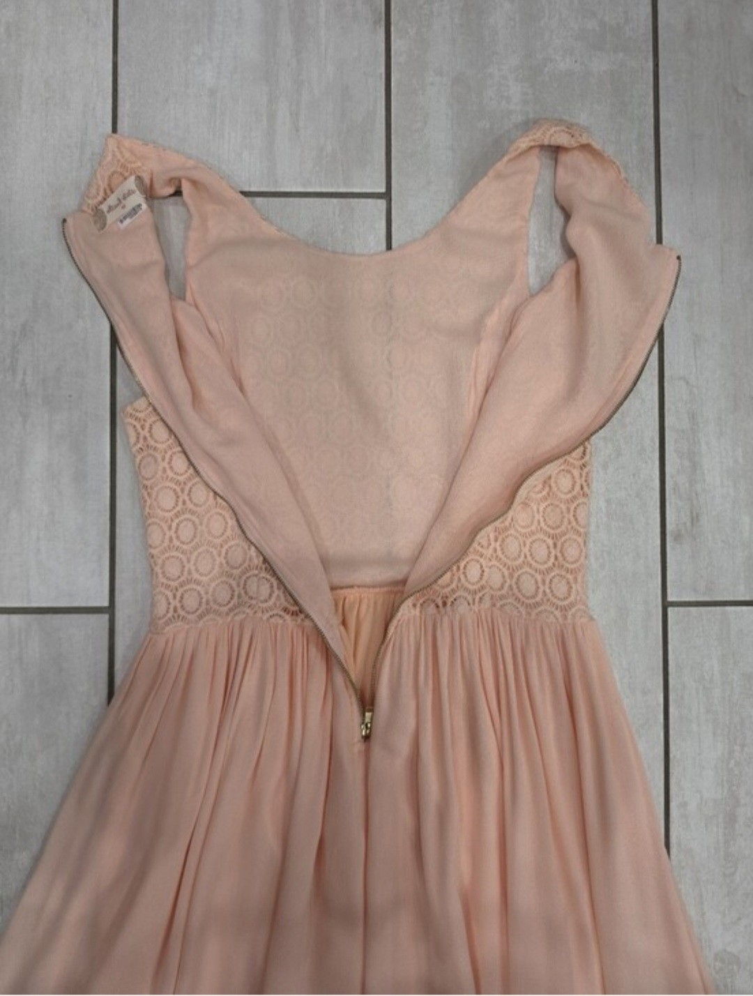 ALTAR’D STATE Beautiful Blush Pink Floral & Flowy High-Low Maxi Dress w/ Slit