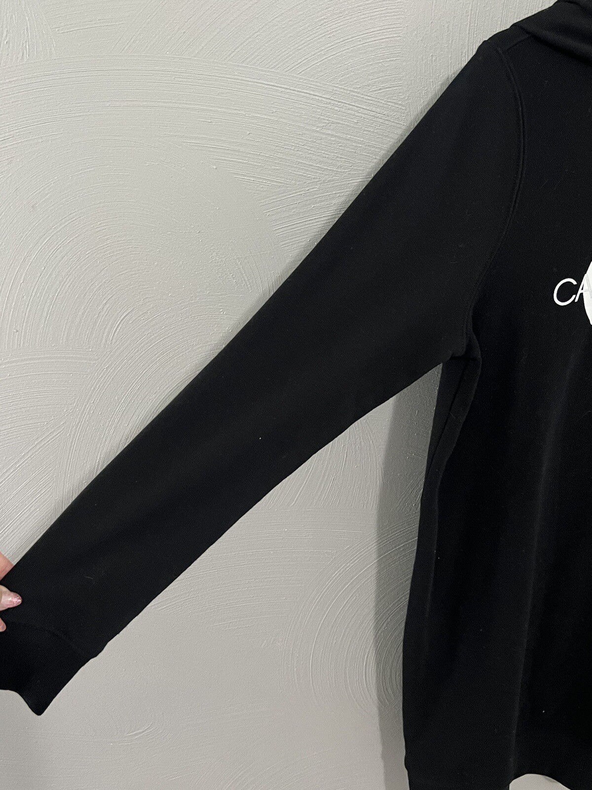 Calvin Klein Jeans Black Monogram Sweatshirt Hoodie Dress Sz L