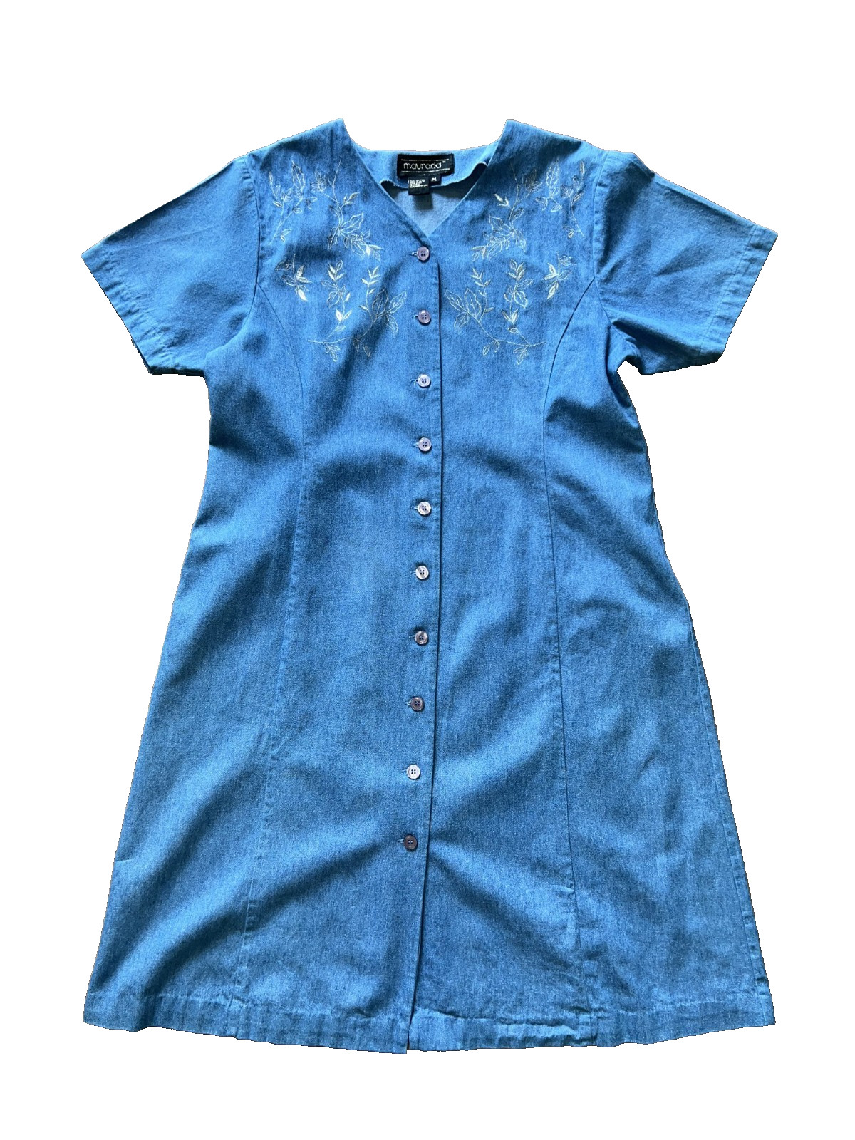 Women’s Jean Dress Size PL V Neck Modest Cottagecore Prairie Western Maternity