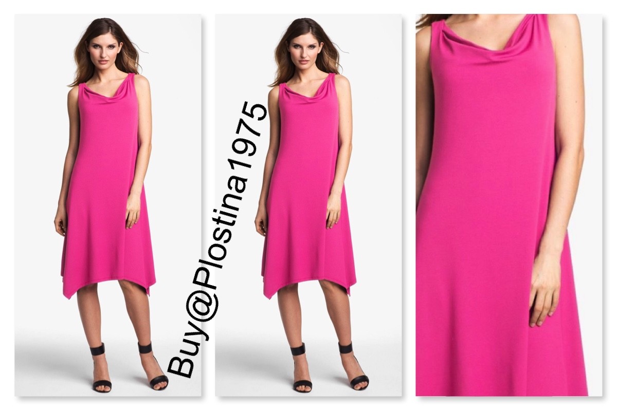 Eileen Fisher Pink Cowl Neck Dress Size Small #B284