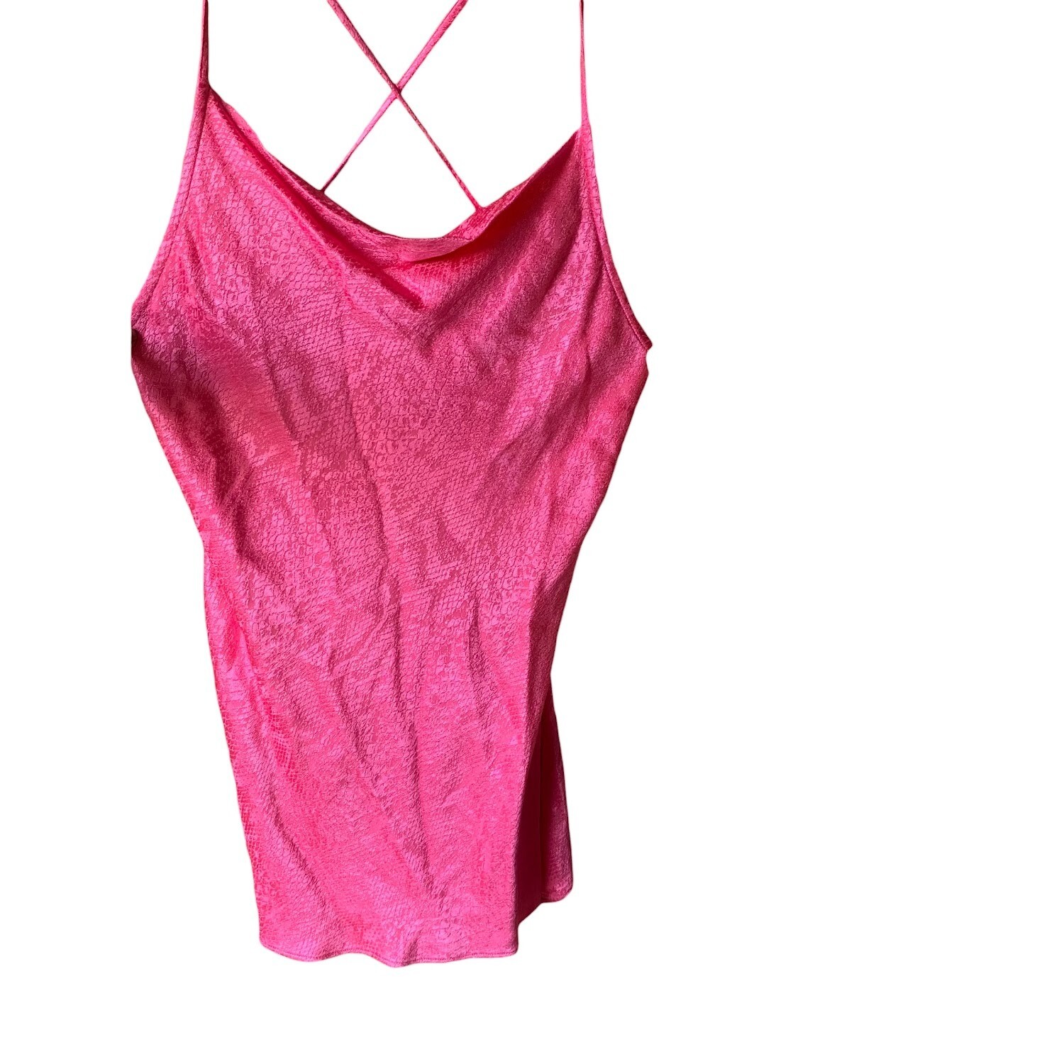 Zara Jacquard Animal Pink Slip Mini Dress Sz S Viscose Strappy Back Sexy