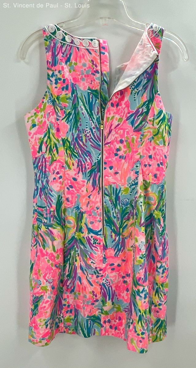 Lilly Pulitzer Womens Gabby Stretch Dress Floral Fan Sea Pants Shift Size 2