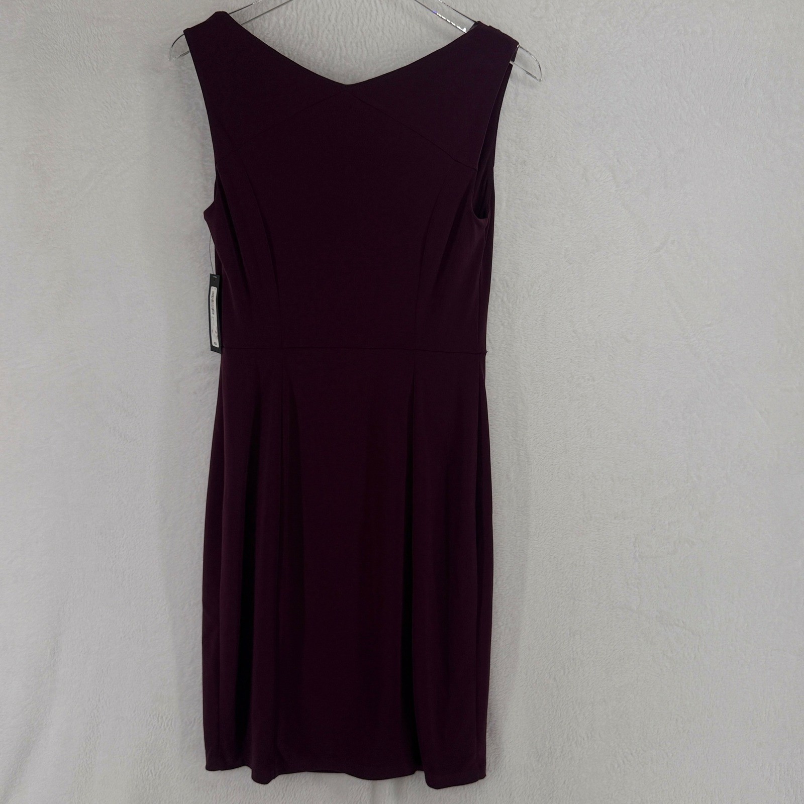 Worthington Sheath Dress Size 4 Purple Cowl Drape Neck Sleeveless Stretch Crepe