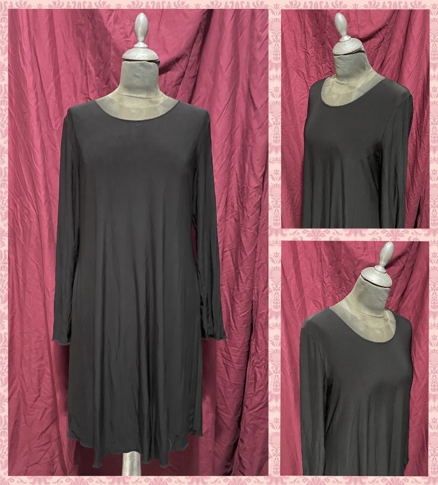 Dress Tunic Michal Negrin black Long sleeve Israel very rare collector’s item