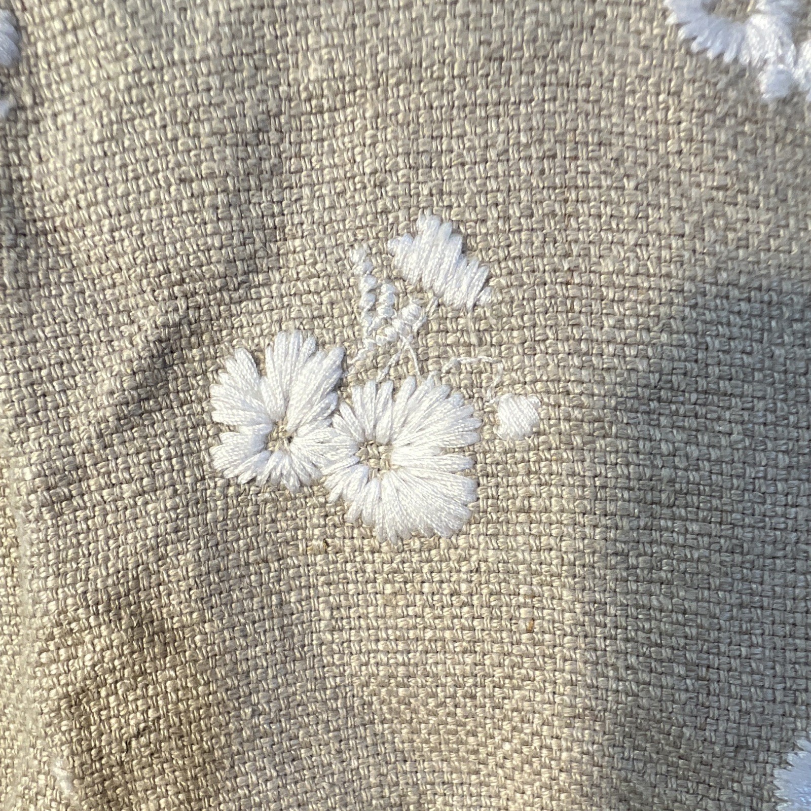 Michael Michael Kors Beige Linen Embroidered Floral Sheath Dress Sleeveless 0
