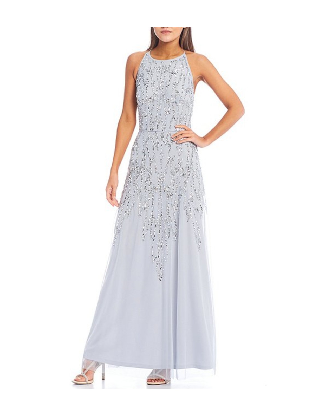 JUMP APPAREL Womens Gown Dress Light Blue Sleeveless Lined Juniors 12
