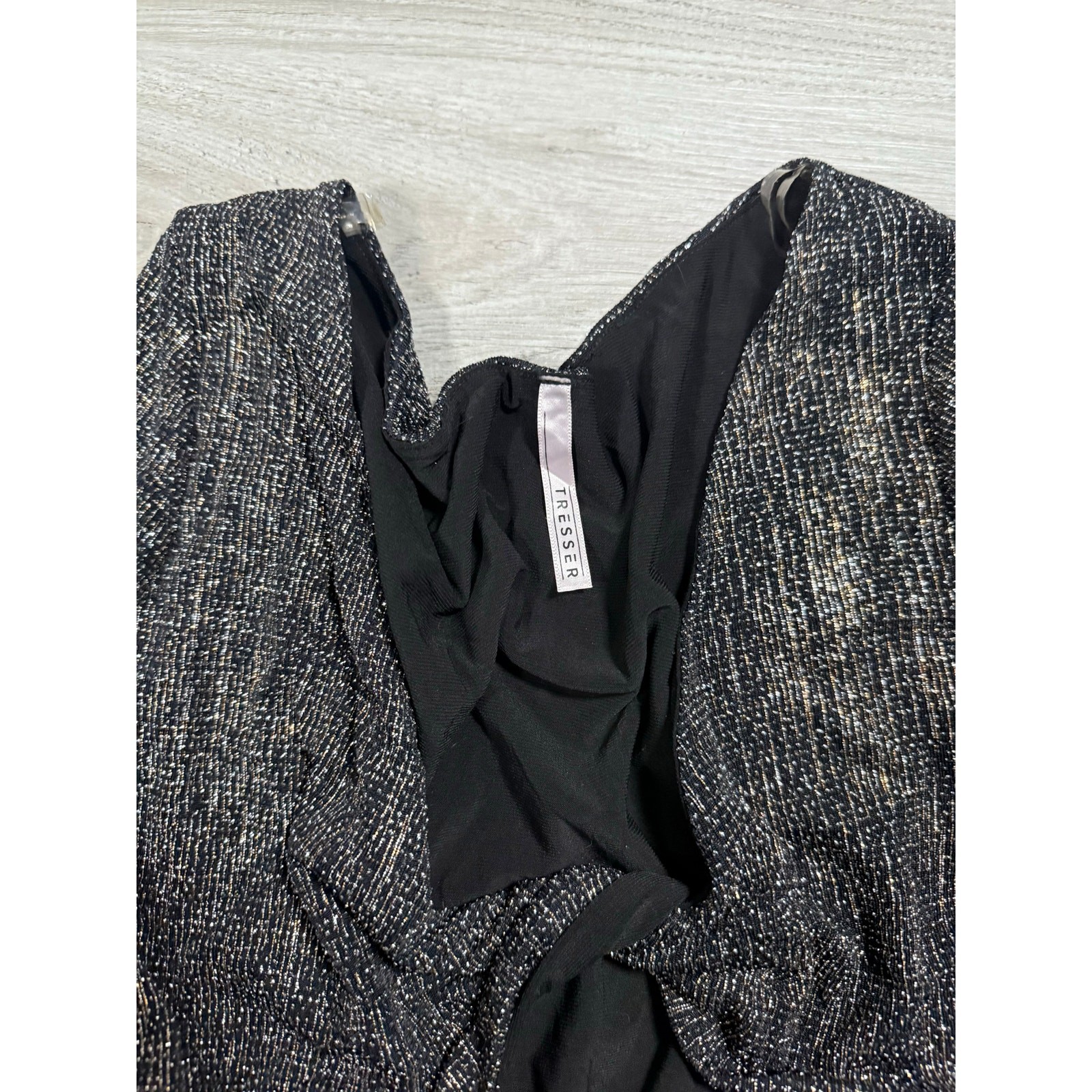 Tresser bodycon dress- black metallic