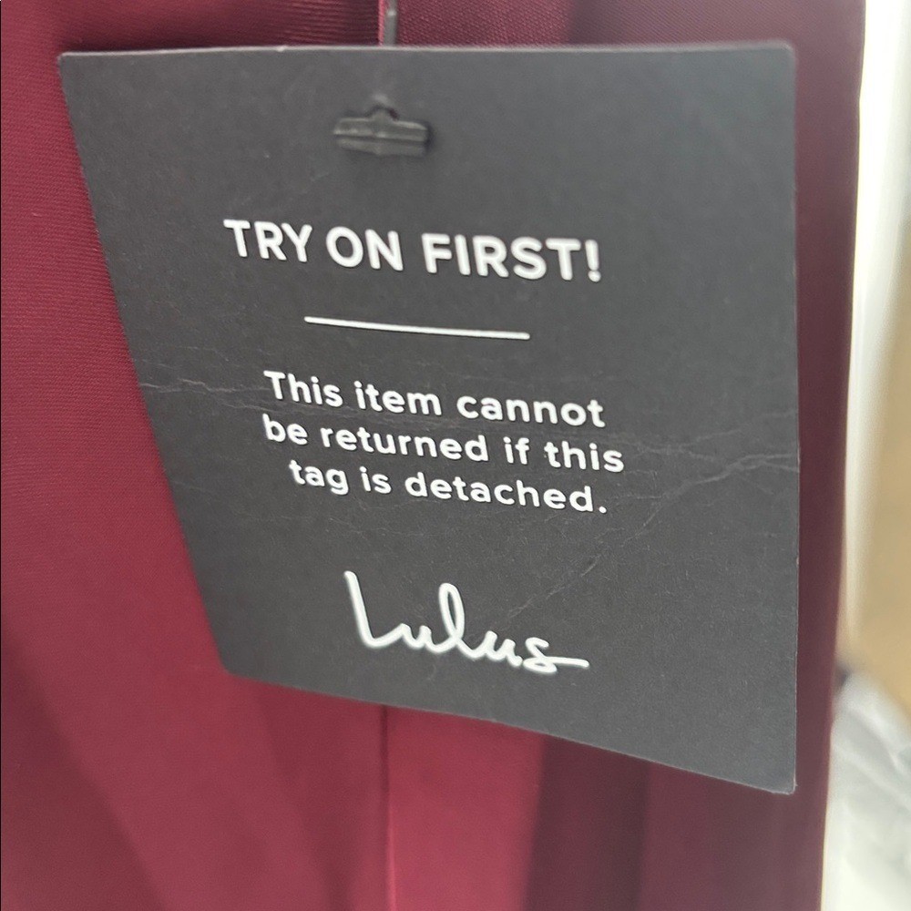 Lulus Classic Elegance Wine Satin Mock neck keyhole back Maxi Dress size XL NWT
