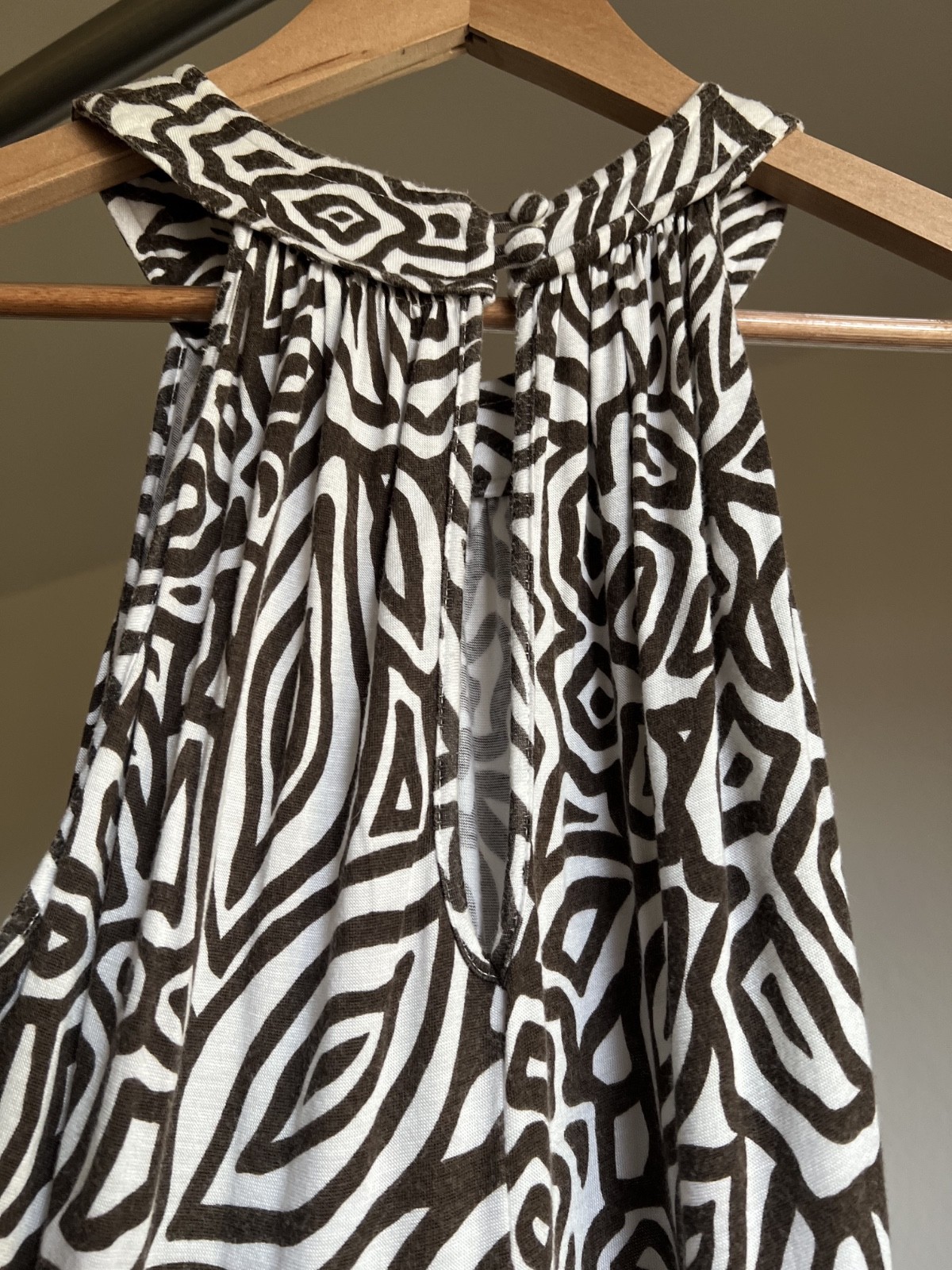 Banana Republic Maxie Sleeves Brown & White Dress Size XS