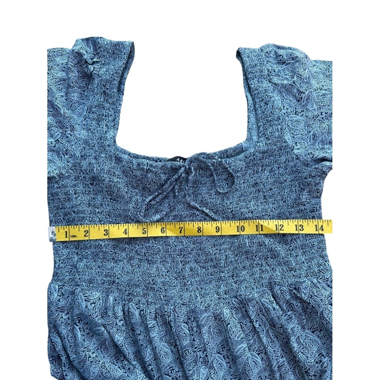 ABLE Blue Paisley Smocked Long Sleeve Tiered Viscose Maxi Dress – Size Medium